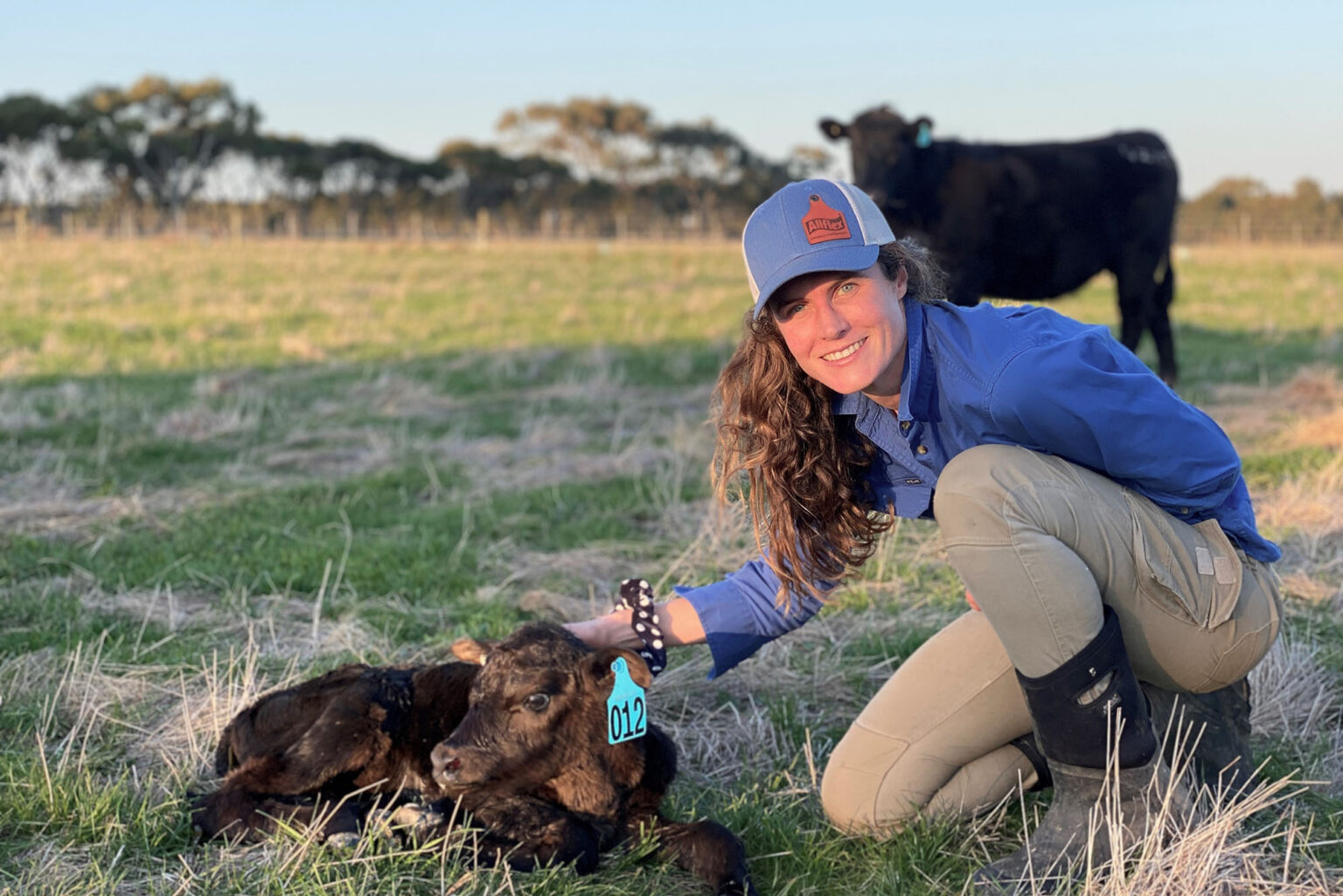 Water engineer Alexandra Brown on her cattle farm.