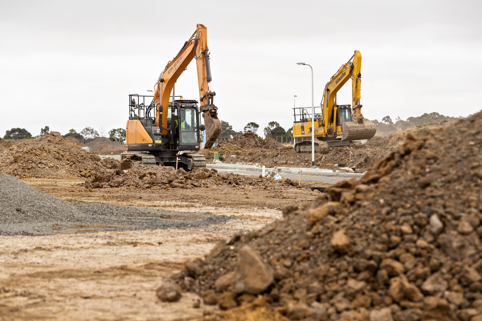 Civil works on site at Botanical Estate in Mickleham.