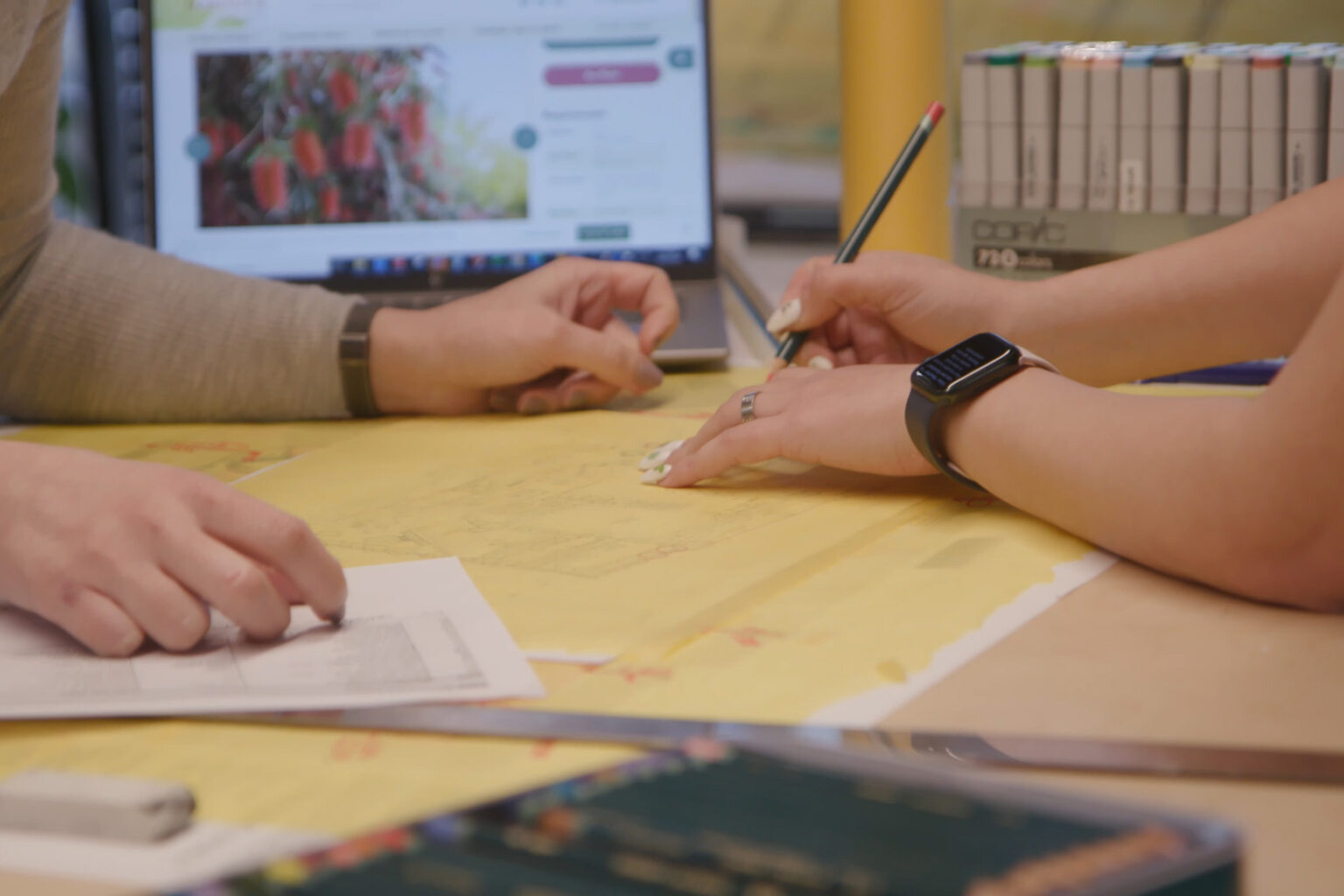 Landscape architects working at Spiire's Melbourne office.