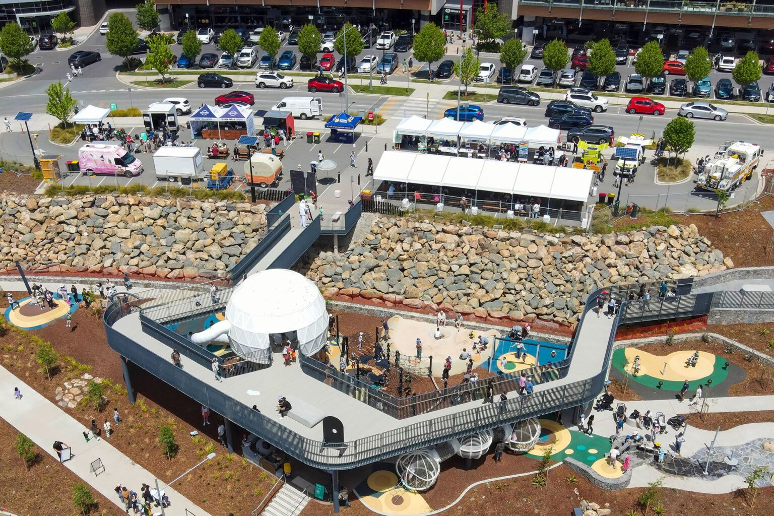 Aerial view of playground at denman prospect, canberra