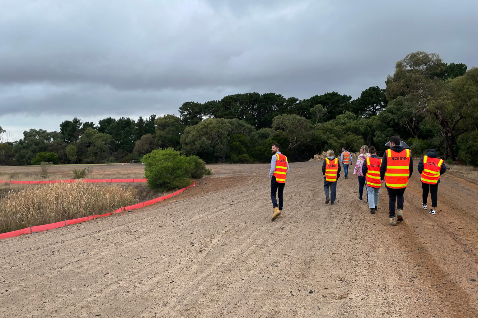 Spiire water engineers on a site tour of the former Bellarine Basin.