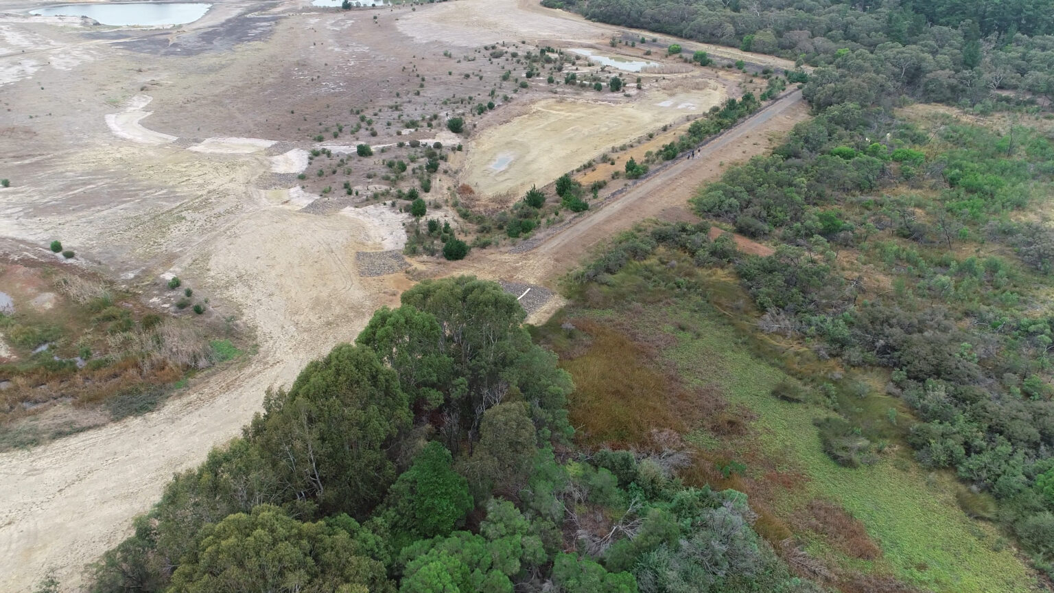 The weir inlet designed by Spiire water engineers at the former Bellarine Basin site.