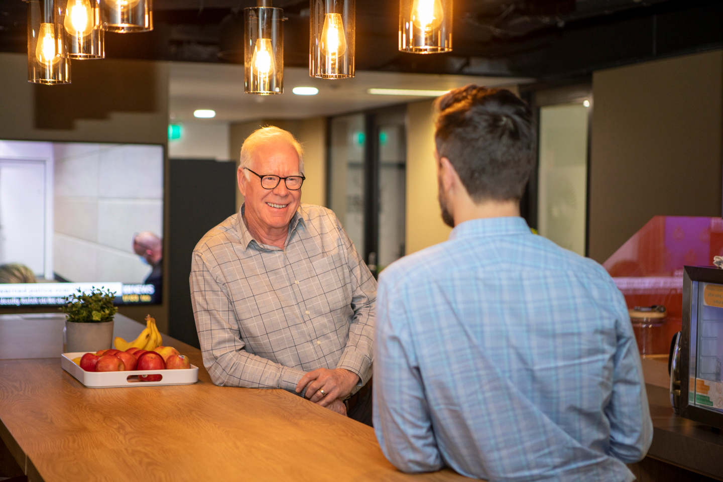 Civil engineers Mike Lyons and Harrison Spurling at Spiire Adelaide.