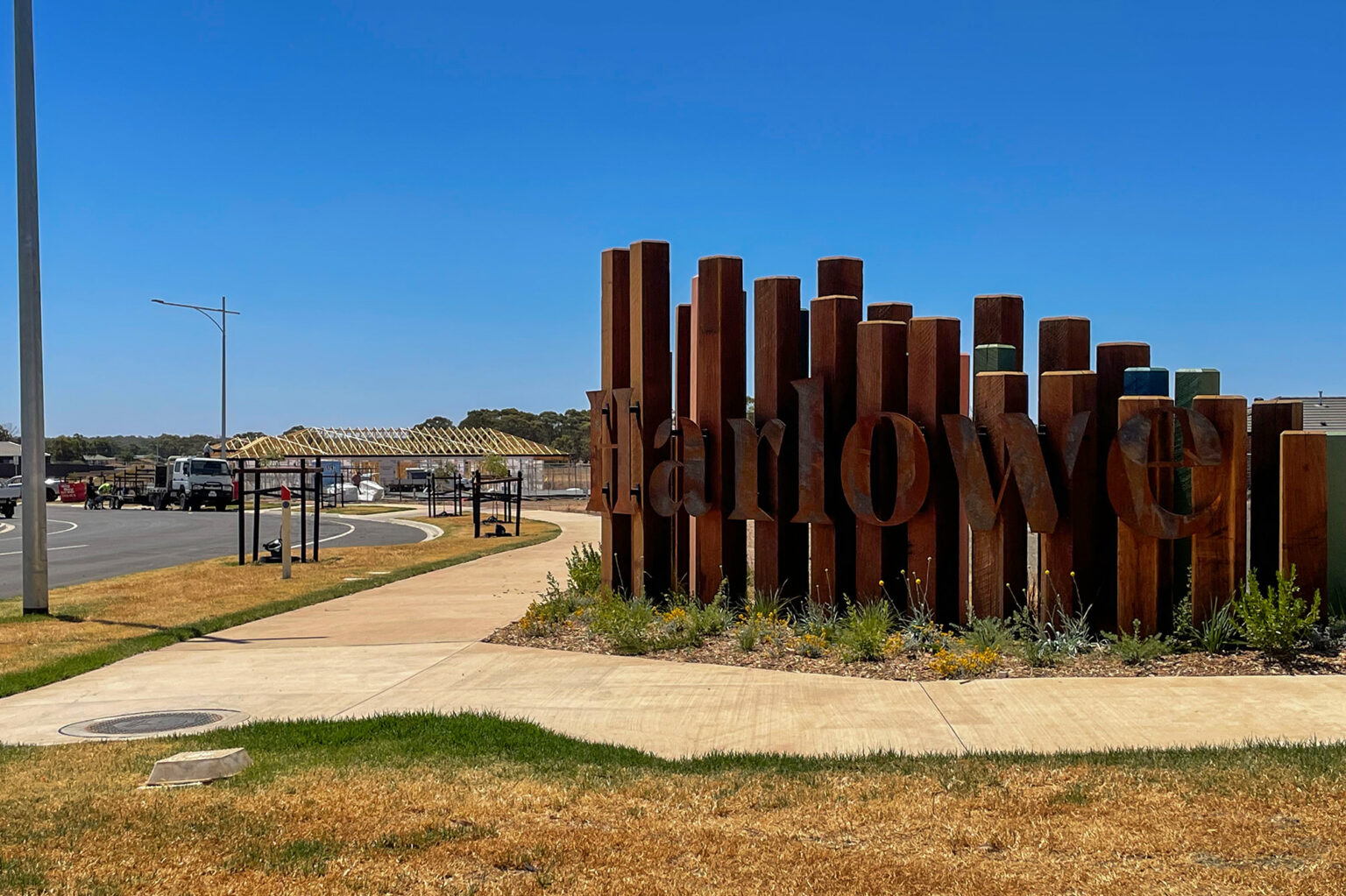 Harlowe Estate entry statement by Spiire landscape architecture bengio