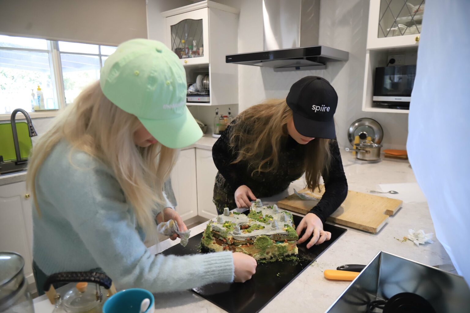 Spiire landscape architects assemble a cake as part of an urban landscape design competition.