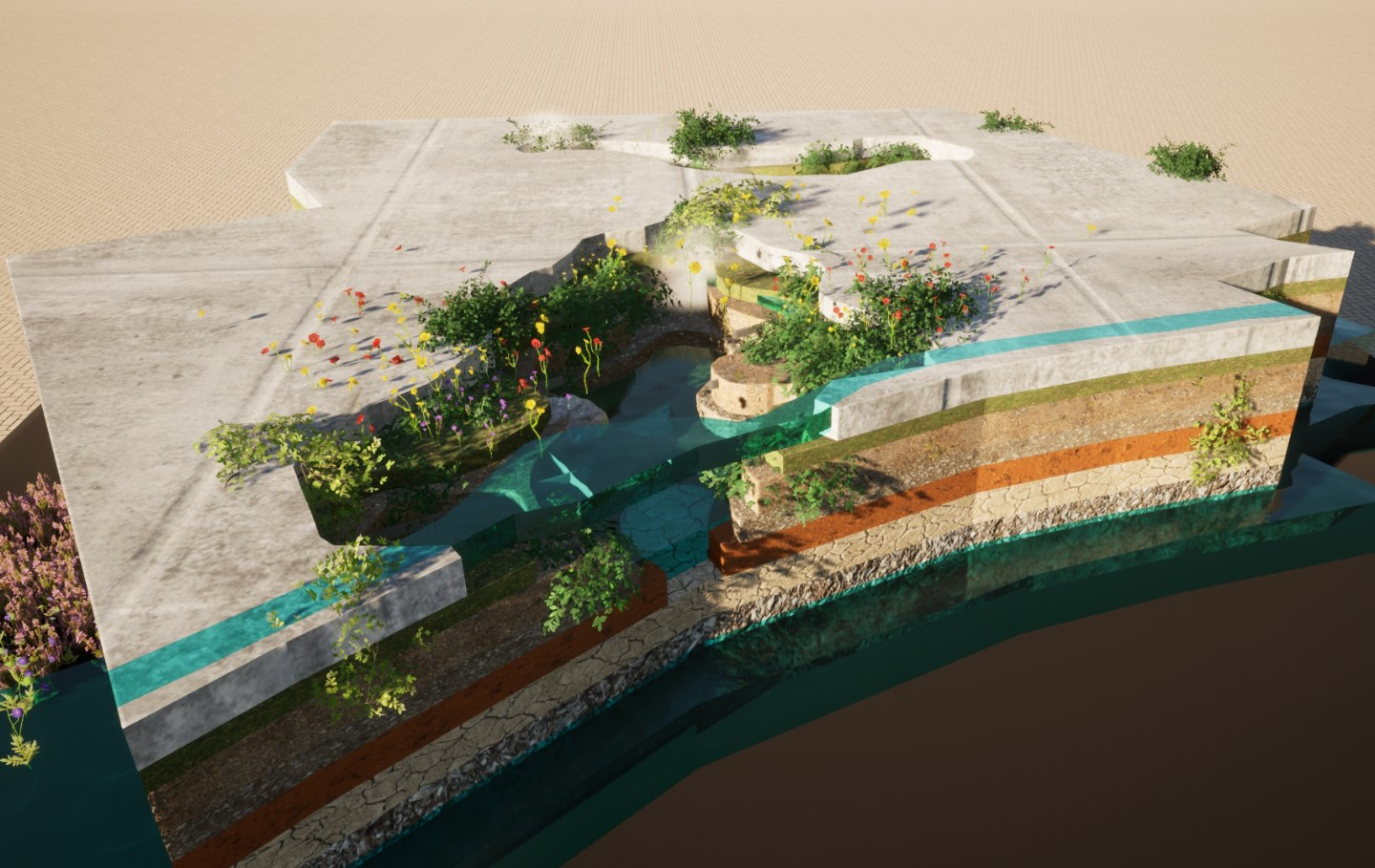 3D model of Spiire's entry in an urban landscape design cake competition.