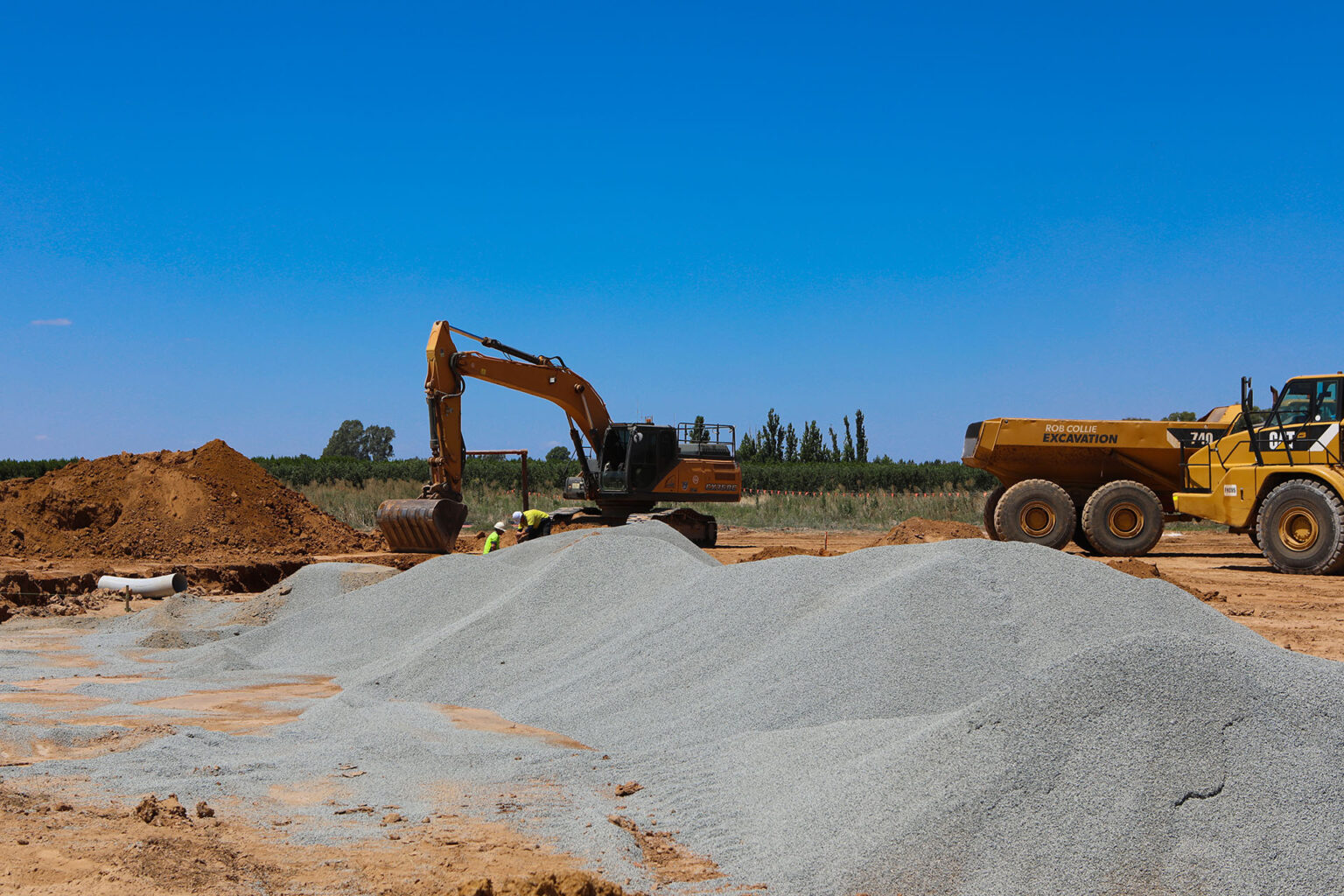 Construction equipment on site at the North Quarter development in Shepparton.