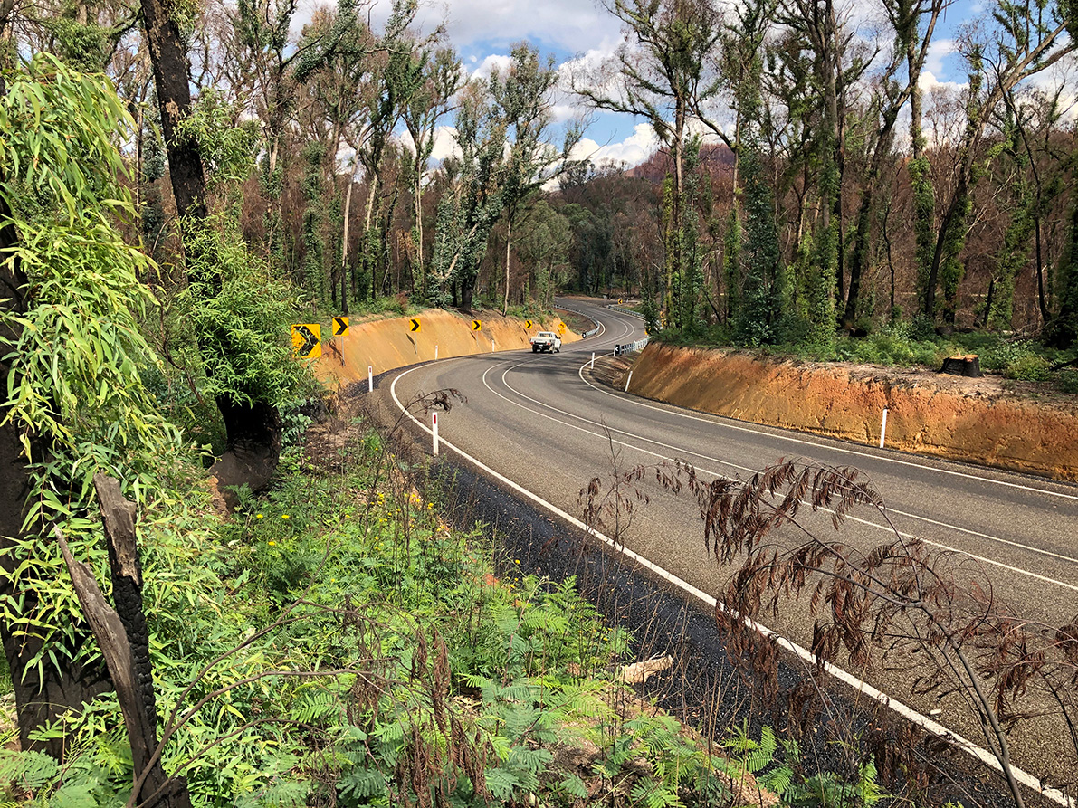 Upgraded section of Shelly-Walwa Road in Victoria's North East