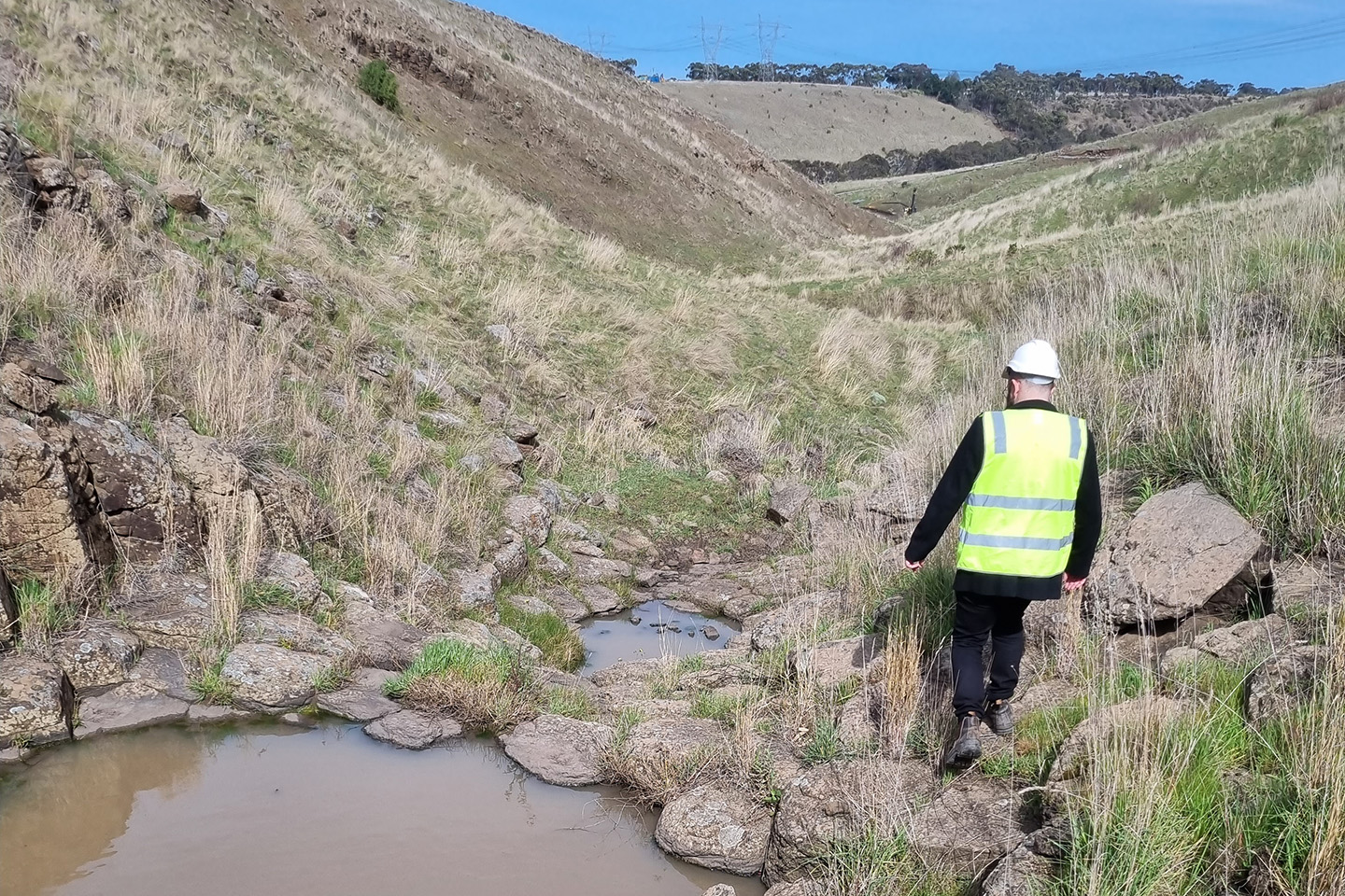 Spiire's construction consultancy team assessing jackson's creek at Redstone este