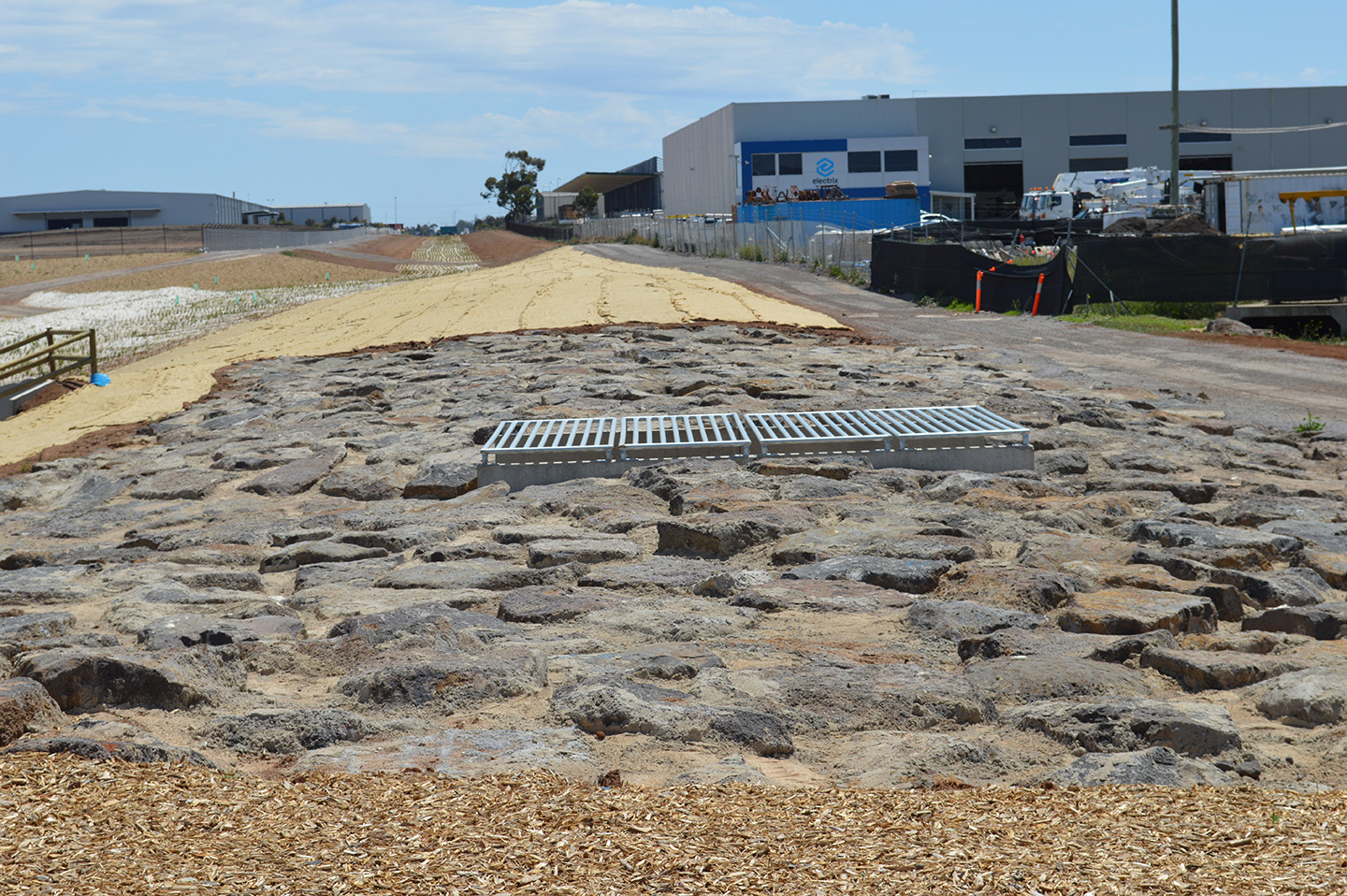 Stormwater catchment at Dexus industrial estate designed by Spiire water engineers