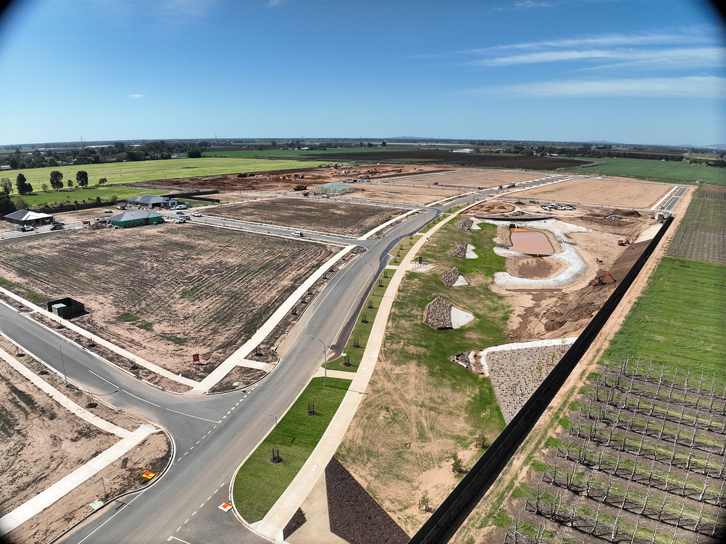 Aerial view of North Quarter construction, Shepparton