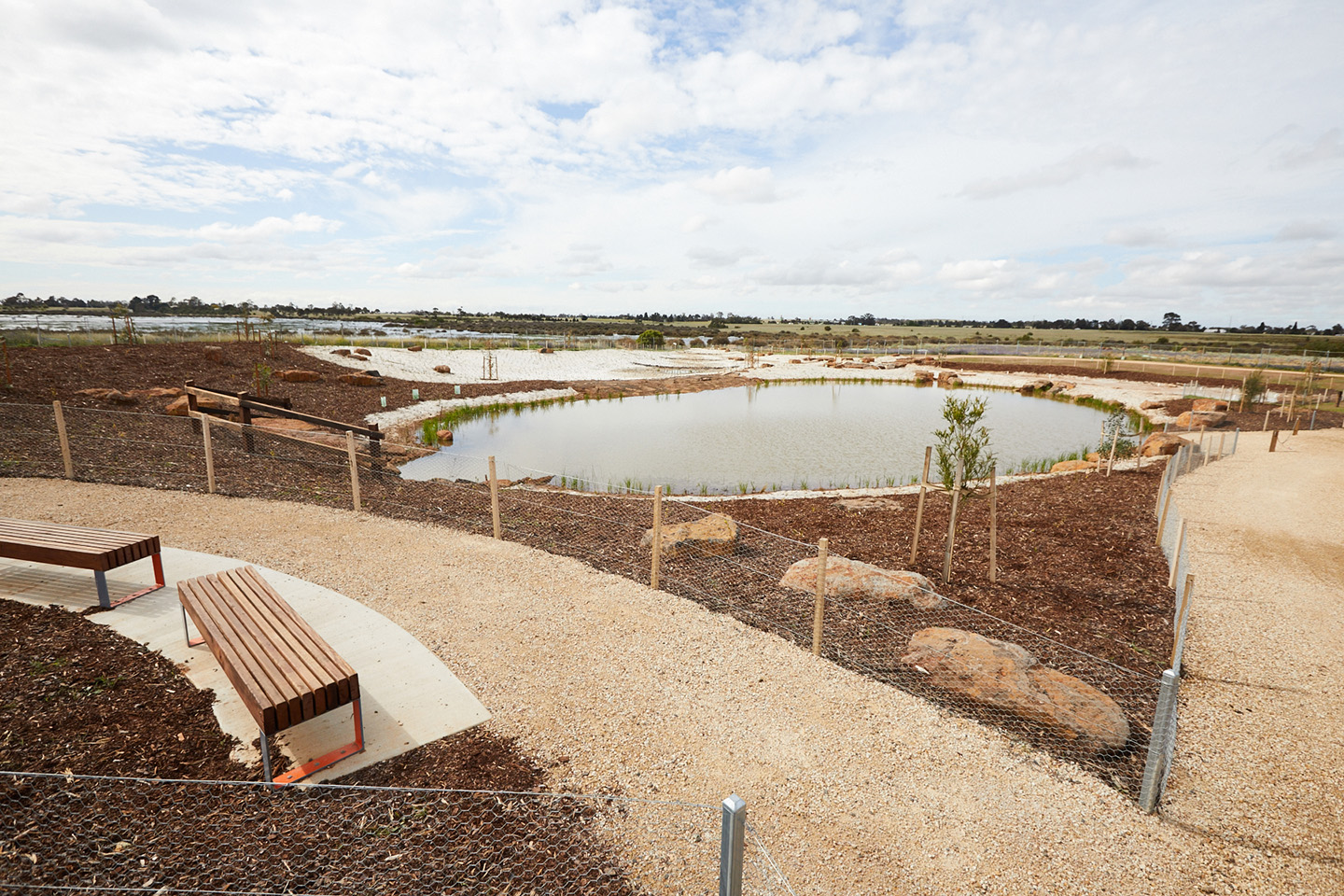 Raingarden at Woodlea estate designed by Spiire Water Engineering