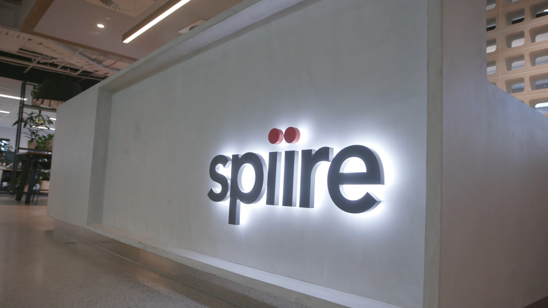 Reception desk at Spiire's Melbourne office.