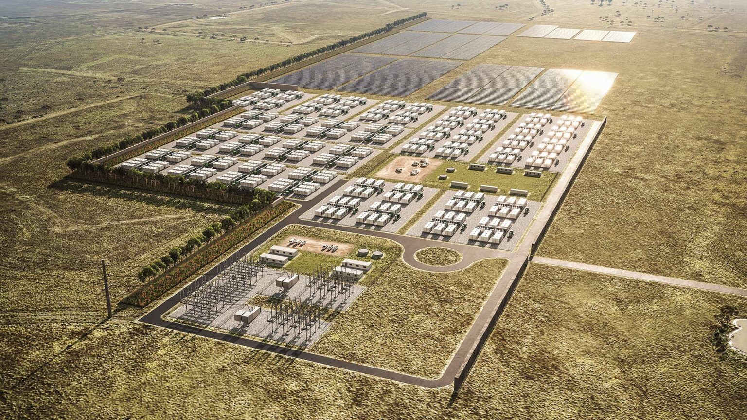 Visualisation of the Melton Renewable Energy Hub facility created by Spiire Visual Media studio.