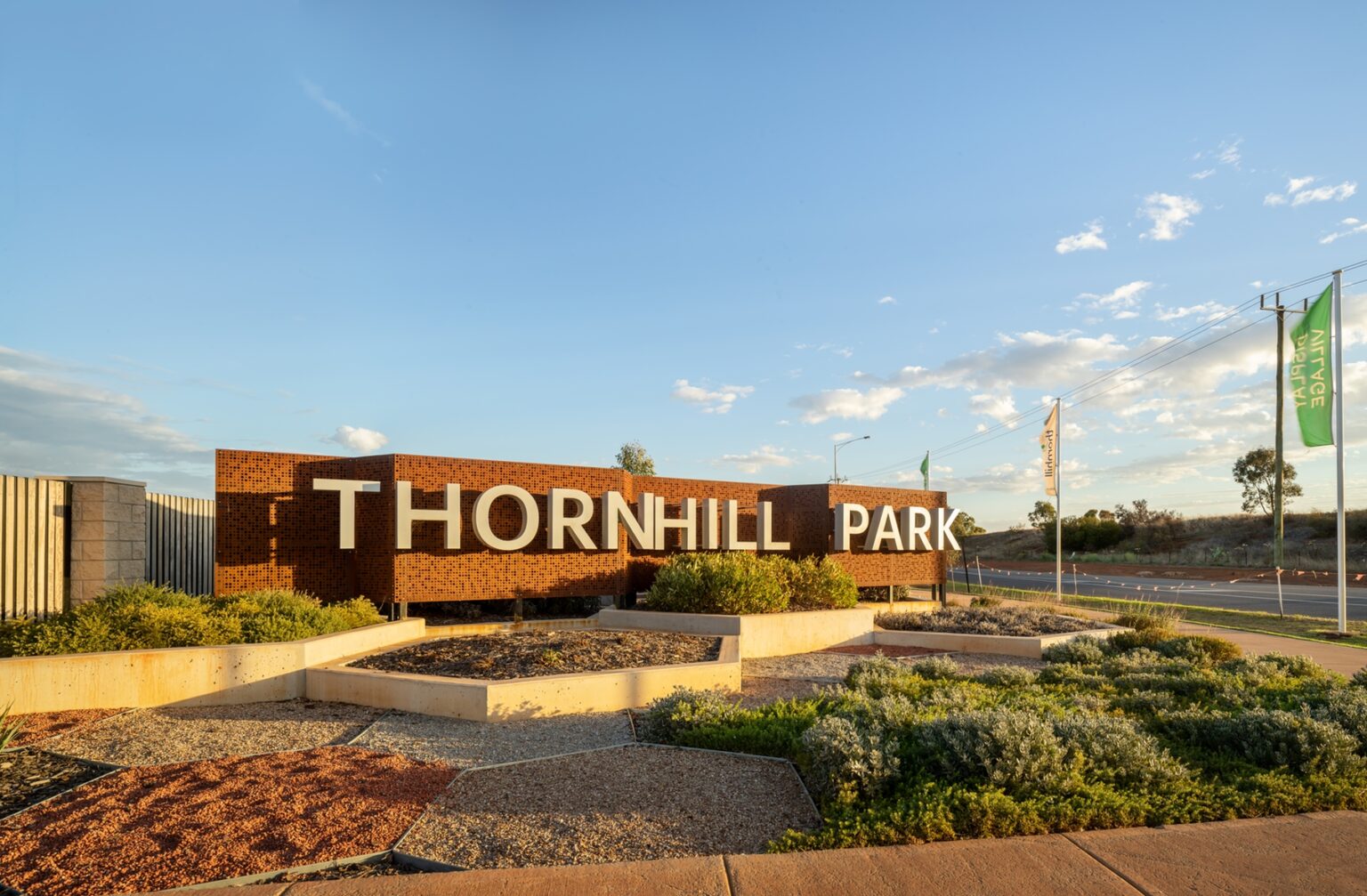 Landscape of Thornhill Park at Rockbank in Melbourne.