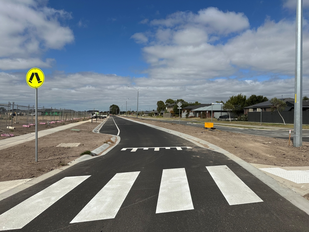 Completed construction of road assets at Officer Central in Officer