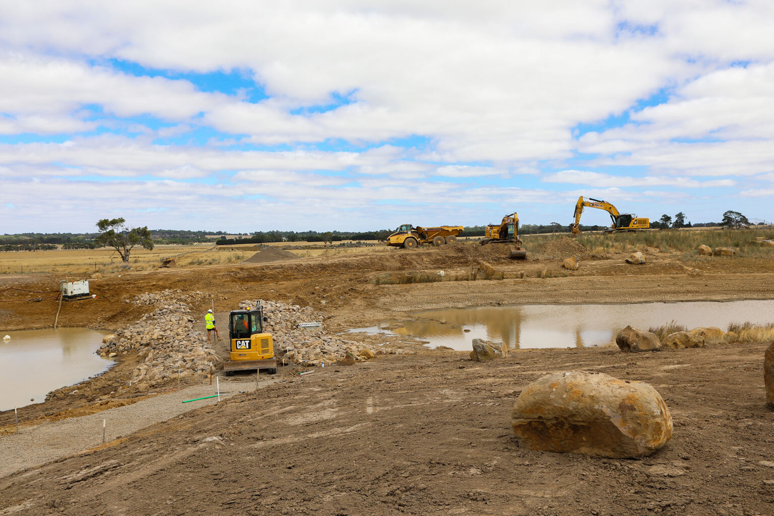 Civil construction underway at Conroy's Green estate in Ballarat.