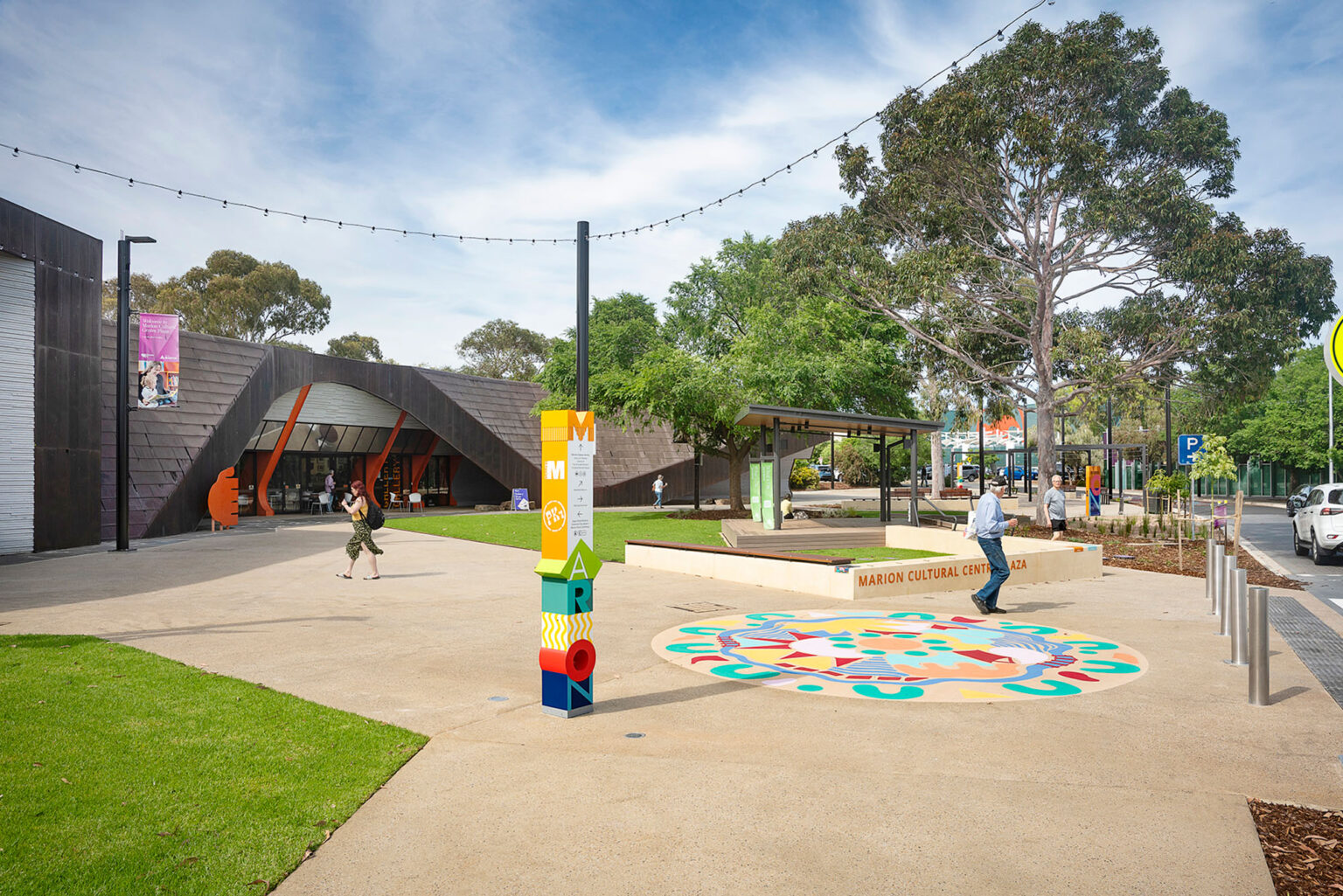 Plaza designed by Spiire Landscape Architects at Marion Cultural Plaza