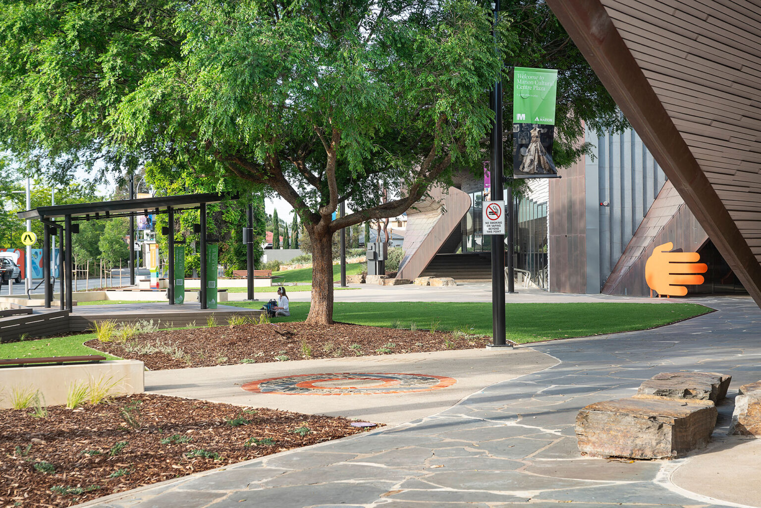 Park space designed by Spiire Landscape Architects at Marion Cultural Plaza