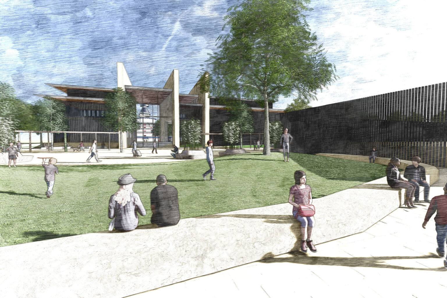 Artist's impression of proposed landscape concept at The Great Stupa of Universal Compassion.