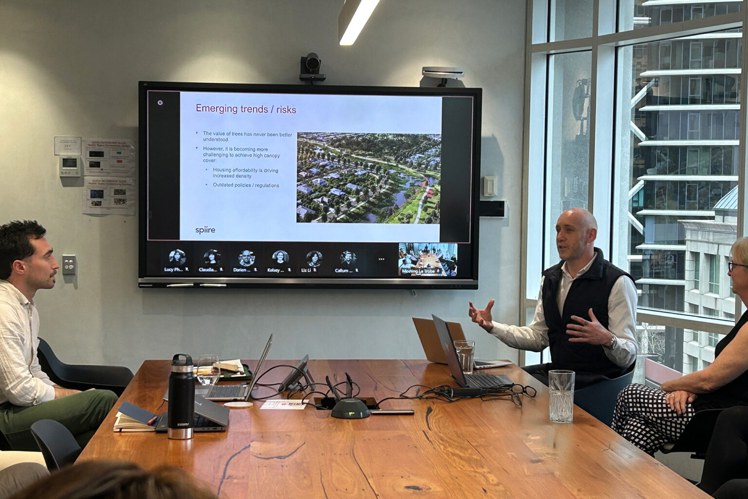 Spiire Melbourne alndscape architect matt bradbury and water engineer gianni gallucci presenting