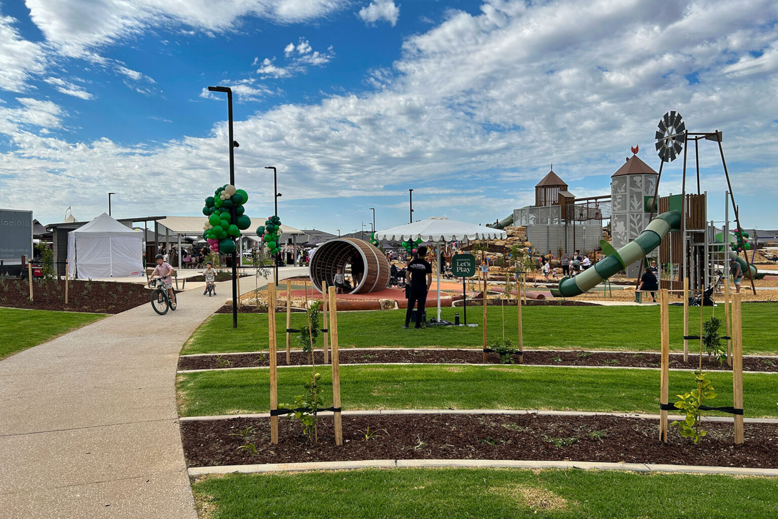 Play space at Harvest green designned by spiire adelaide landscape architects