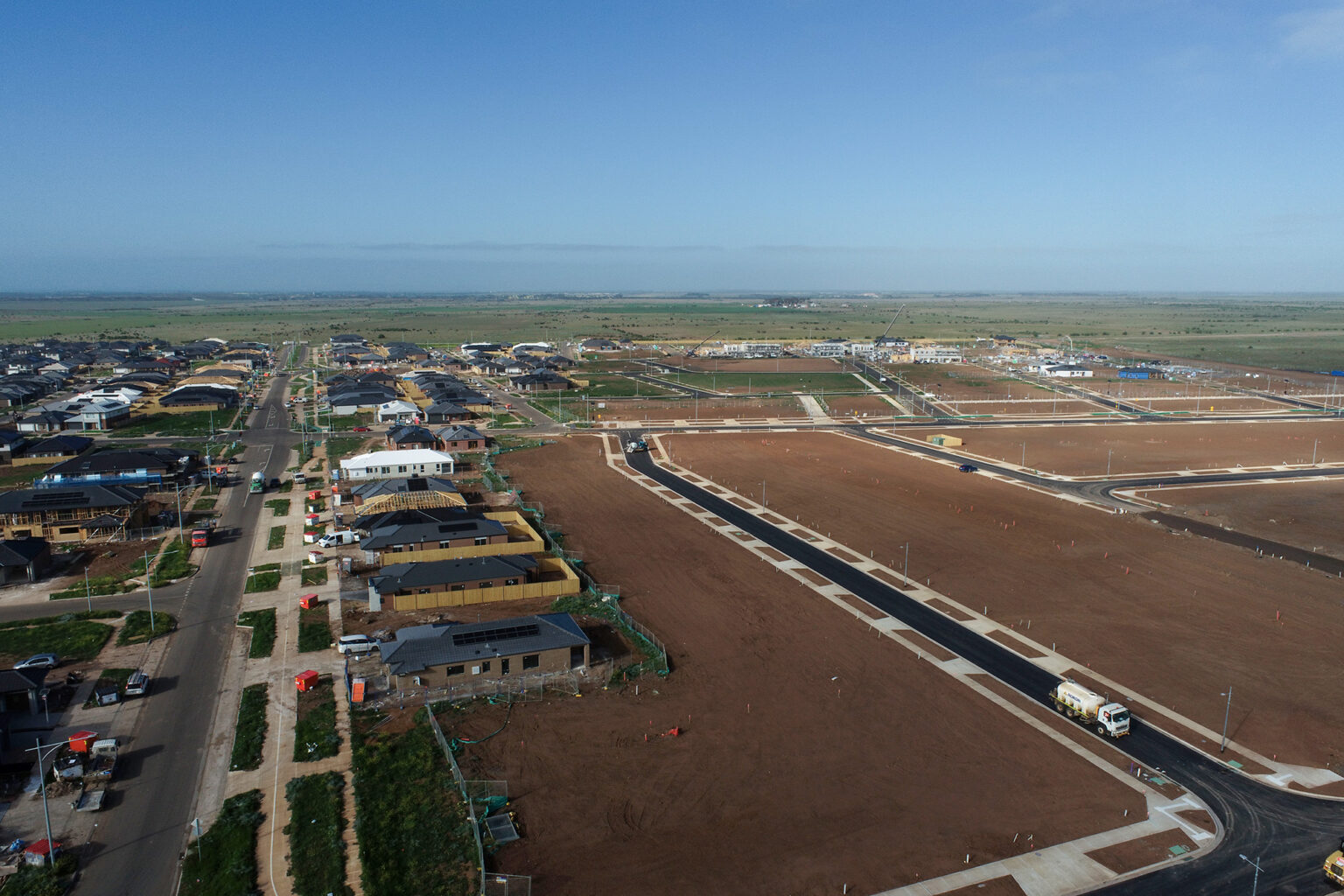 Aerial of construction at Spiire project Mambourin Green