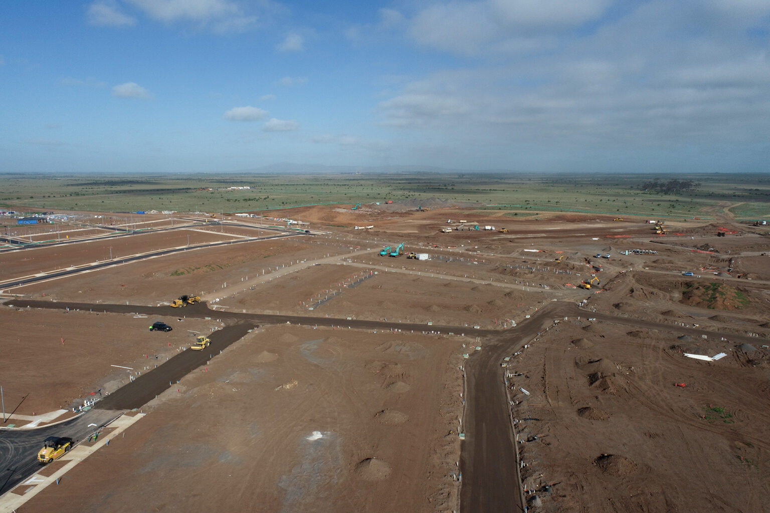 Aerial of construction at Spiire project Mambourin Green