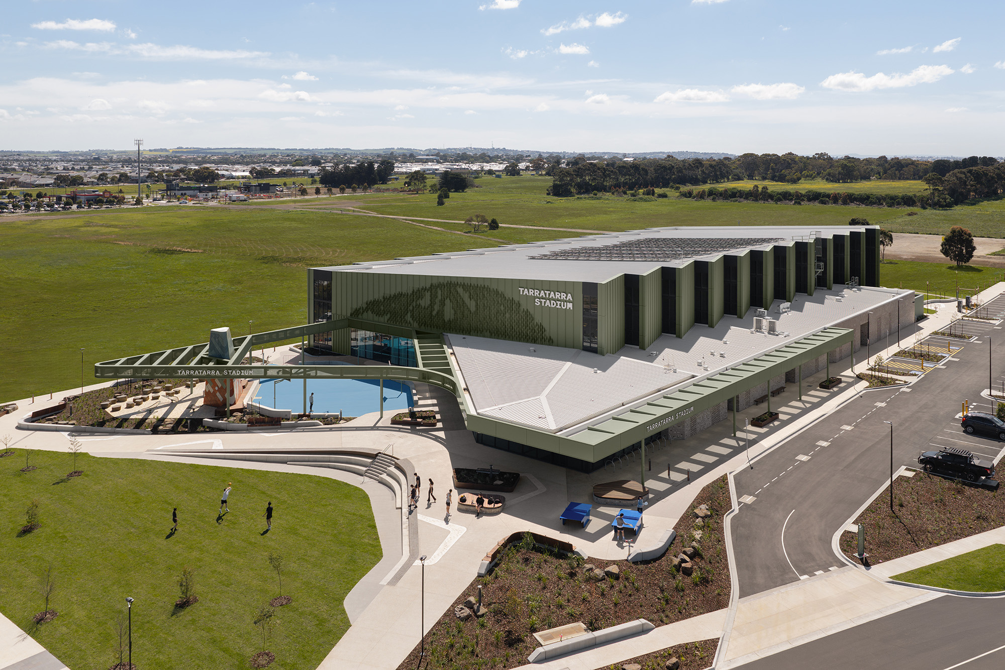 Aerial view of Spiire Geelong project Tarratarra stadium