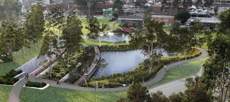 Stormwater harvesting, water engineering, landscape architecture, shepparton, 3D renders